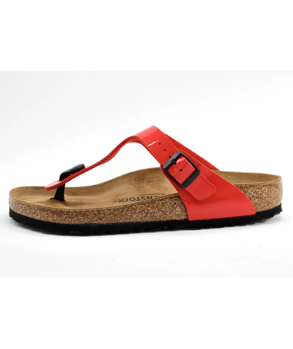 Women birkenstock Mules- Gizeh Birko Flor Varnish