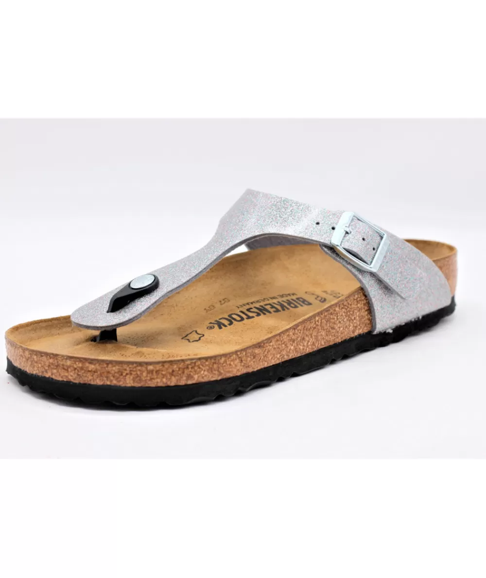 Women birkenstock Mules- Gizeh Cosmic Sparkle Silver