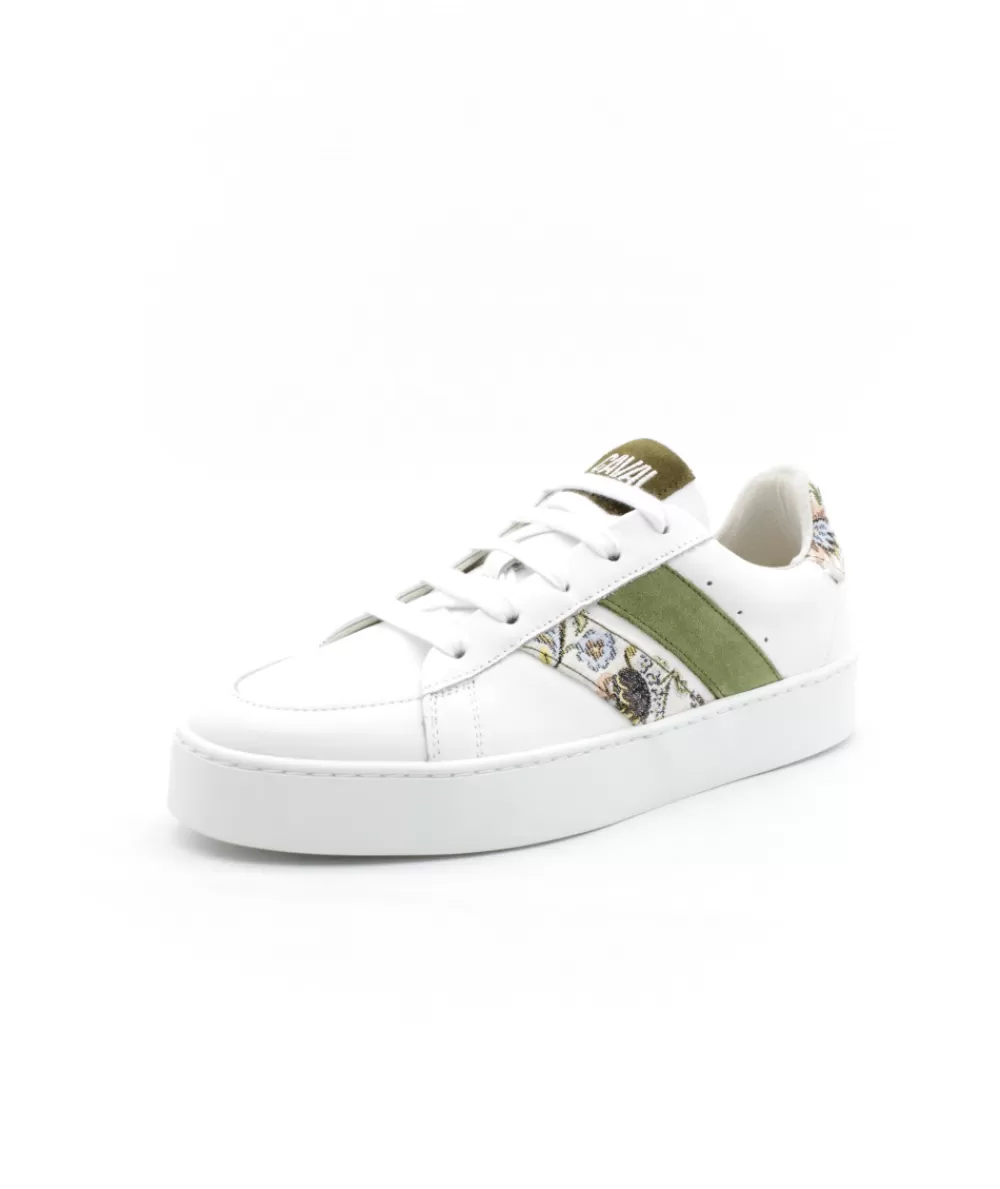 Women caval Sneakers- High Slash Green Floral