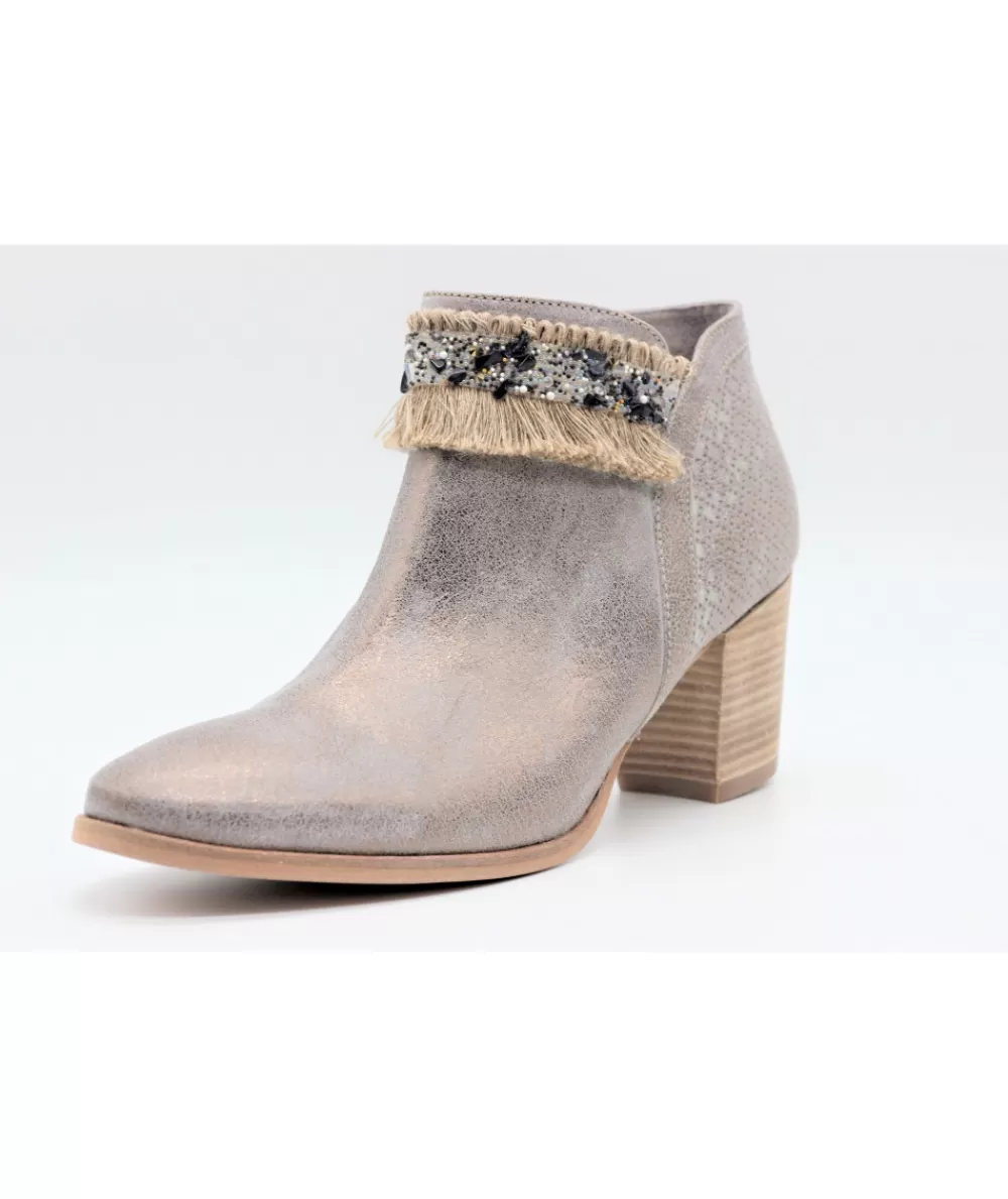 Women myma Ankle Boots- 2214 Metal Leather Boots