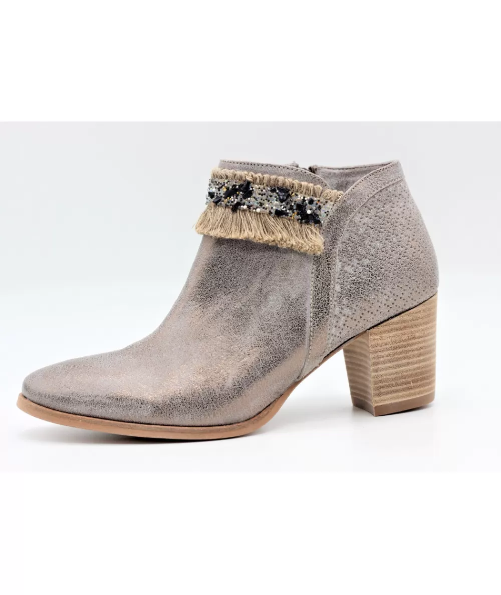 Women myma Ankle Boots- 2214 Metal Leather Boots